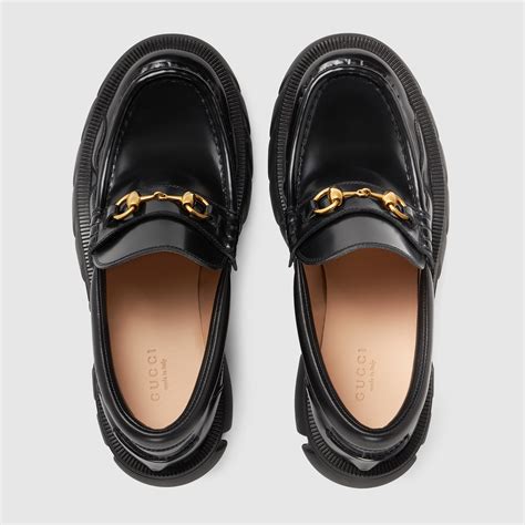 mocassino nero gucci donna|Mocassini in pelle con morsetto GUCCI da donna .